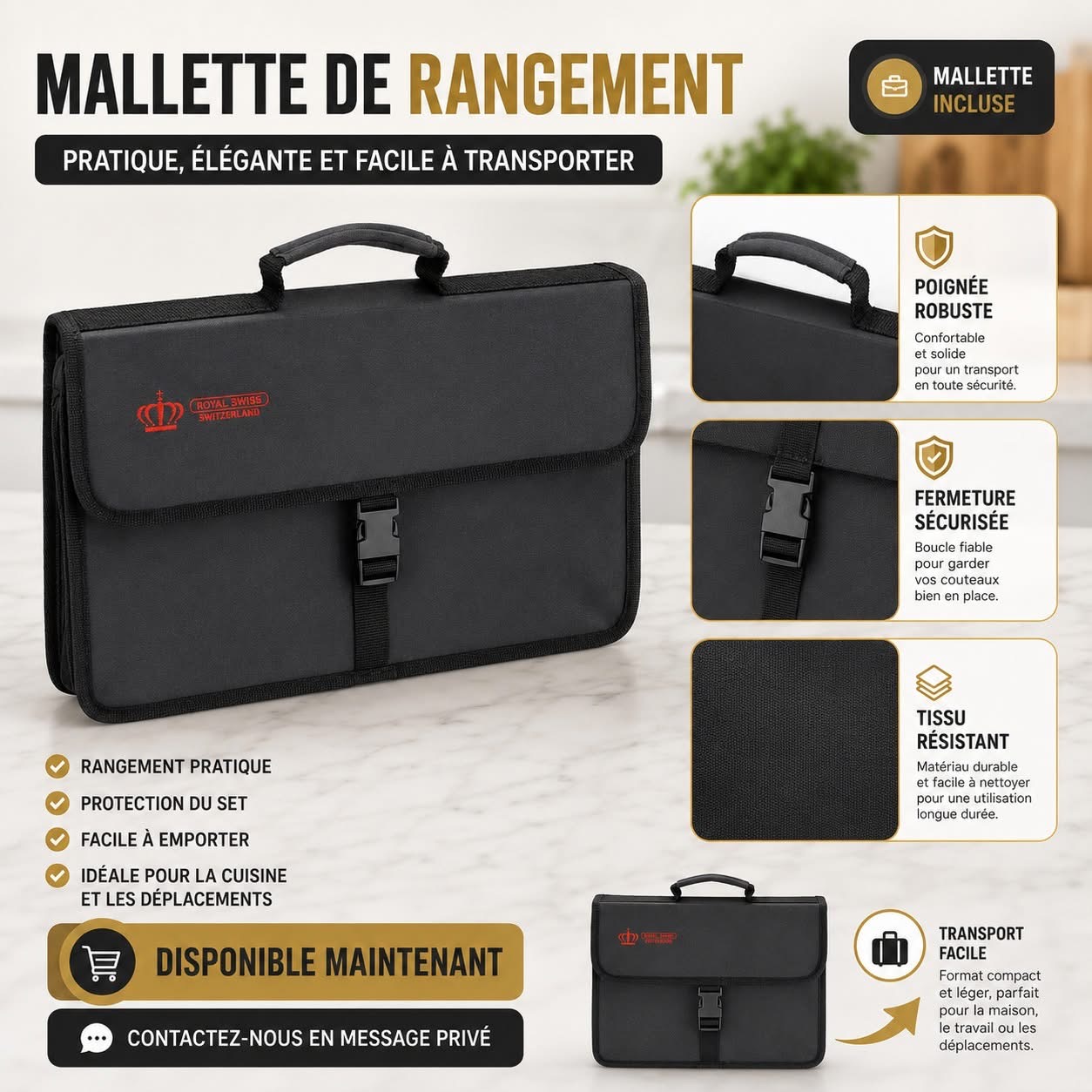 Ensemble de 8 couteaux avec sac